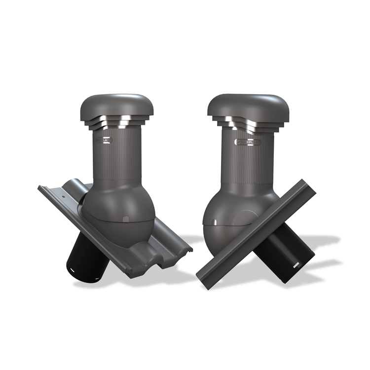 Větrací komínek W17 PRO pro tašky typ 02 Ø125 s odvodem kondenzátu (Creaton Heidelberg)