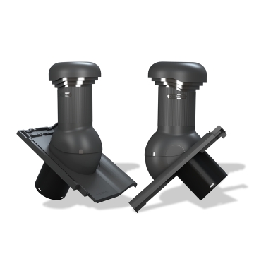 Větrací komínek W18 PRO pro tašky typ 15 Ø150 s odvodem kondenzátu (bobrovka korunové krytí)