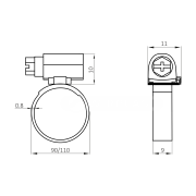 Nerezová závitová spona W4 90–110 mm, šírka 9 mm