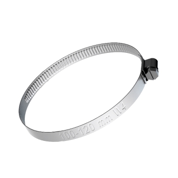 Nerezová šneková spona W4 100–120 mm, šířka 9 mm