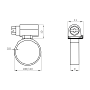 Nerezová šneková spona W4 100–120 mm, šířka 9 mm