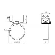 Nerezová závitová spona W4 120–140 mm, šírka 9 mm
