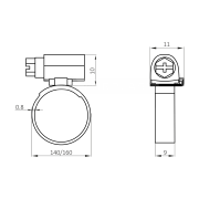 Nerezová závitová spona W4 140–160 mm, šírka 9 mm