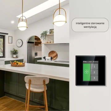 Elektronický regulátor otáček pro střešní ventilátor (rotor Standard/Standard+), podomítkový, černý