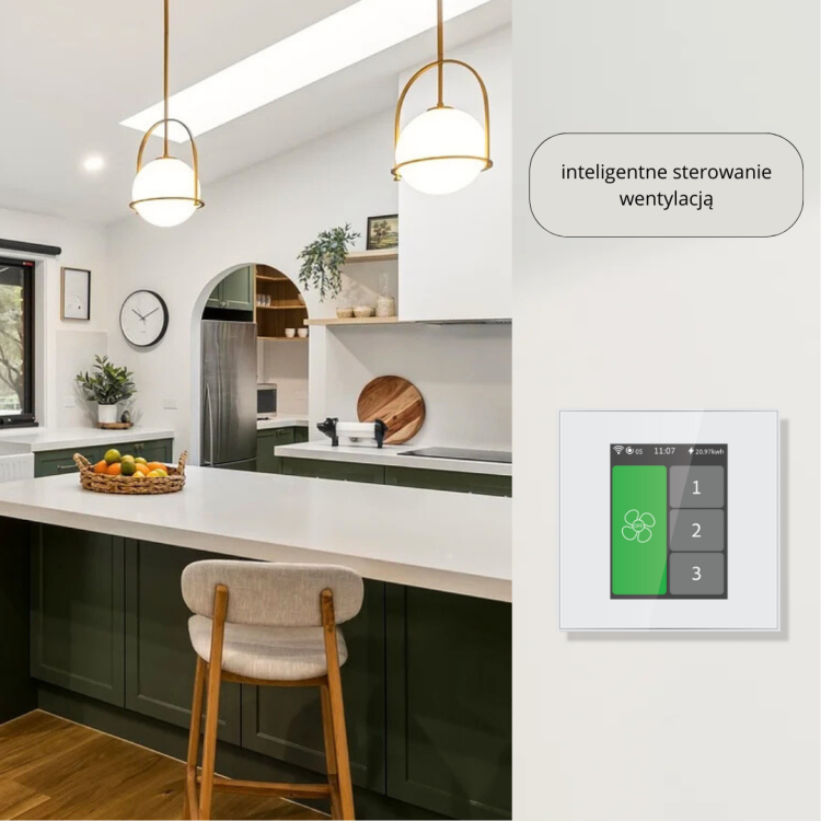 Elektronický regulátor otáček pro střešní ventilátor (rotor Standard/Standard+), podomítkový, bílý