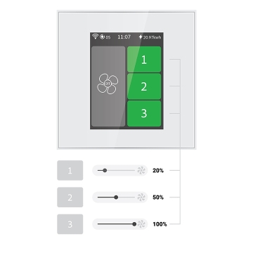 Elektronický regulátor otáček pro střešní ventilátor (rotor Standard/Standard+), podomítkový, bílý