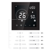 Elektronický regulátor otáčok pre strešný ventilátor (rotor Eco), podomietkový, čierny