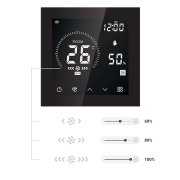 Elektronický regulátor otáčok pre strešný ventilátor (rotor Standard+ 3-stupňový), podomietkový, čierny