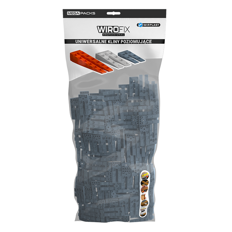 WIROFIX univerzální vyrovnávací klín 10 × 38 × 77 mm, 1000 ks / box