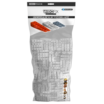 WIROFIX univerzální vyrovnávací klín 15 × 42 × 88 mm, 500 ks / box (volně ložené)
