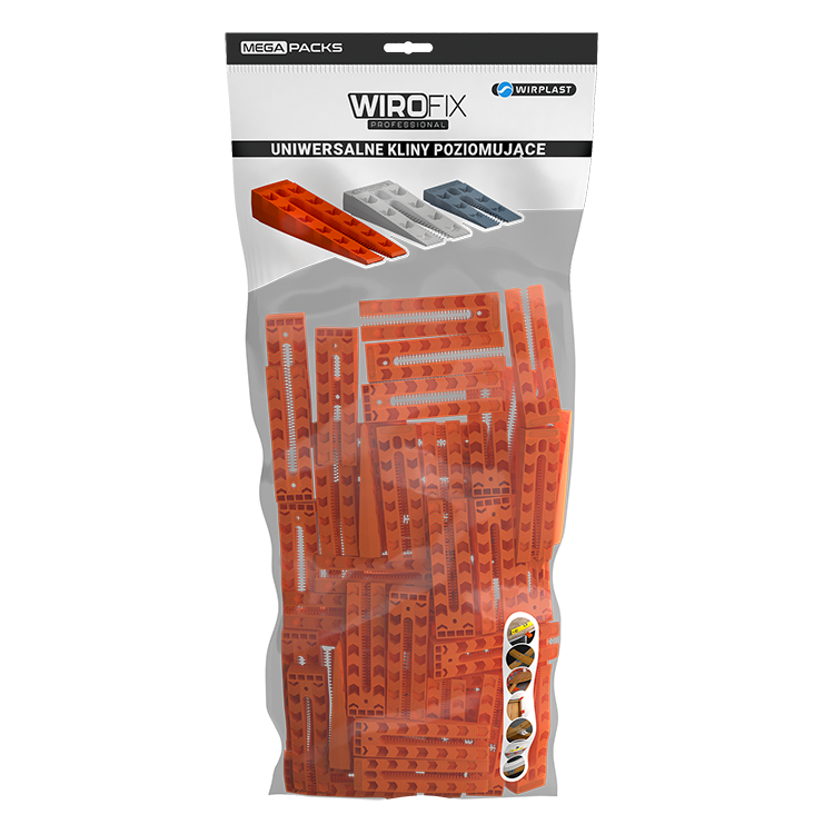 WIROFIX univerzální vyrovnávací klín 25 × 43 × 140 mm, 250 ks / box