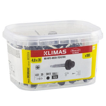Samovrtný šroub plech–dřevo 4,8x35 mm, 6× 100 ks MB-WFD48035-7024(100)(X6)