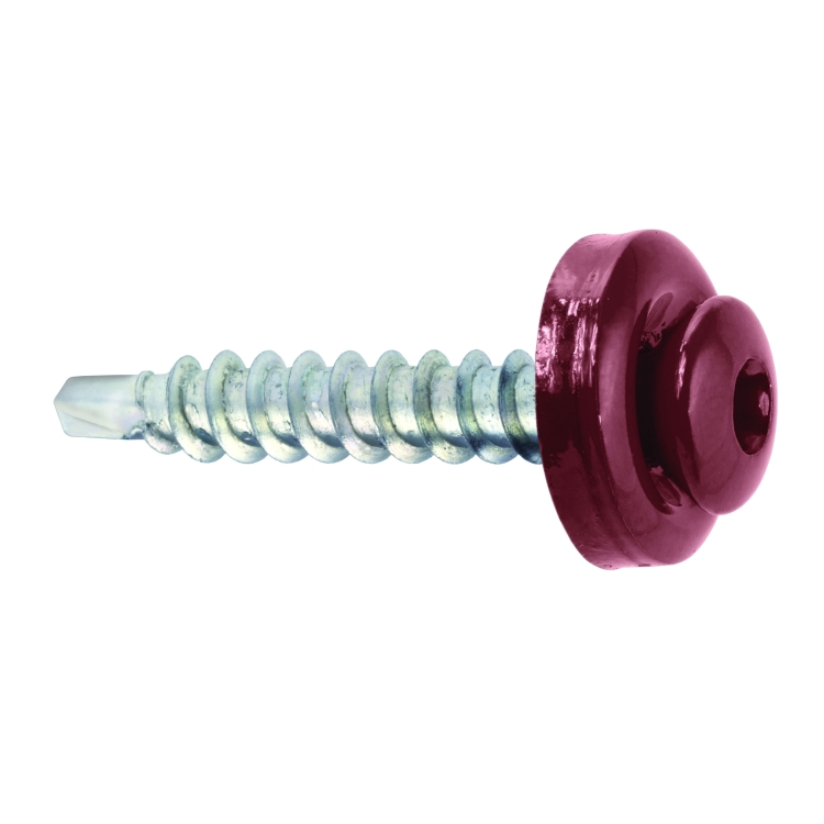 Samovrtný šroub plech–dřevo 4,8x35 mm, RAL 3005, 250 ks