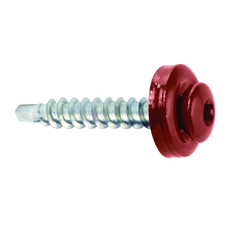 Samovrtný šroub plech–dřevo 4,8x35 mm, RAL 3009, 250 ks