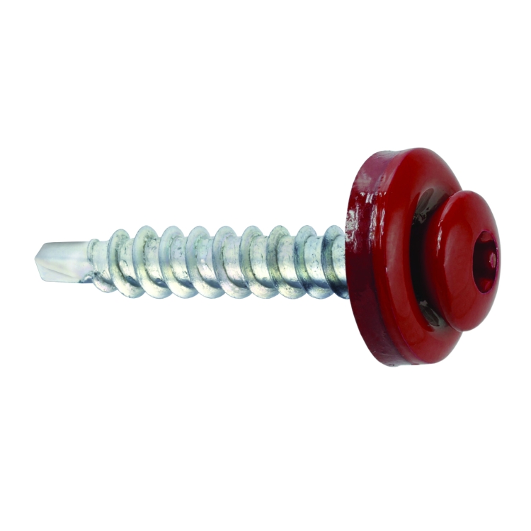 Samovrtný šroub plech–dřevo 4,8x35 mm, RAL 3011, 250 ks