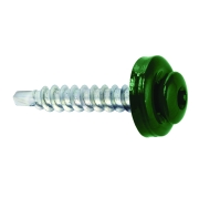 Samovrtný šroub plech–dřevo 4,8x35 mm, RAL 6005, 250 ks