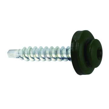 Samovrtný šroub plech–dřevo 4,8x35 mm, RAL 6020, 250 ks