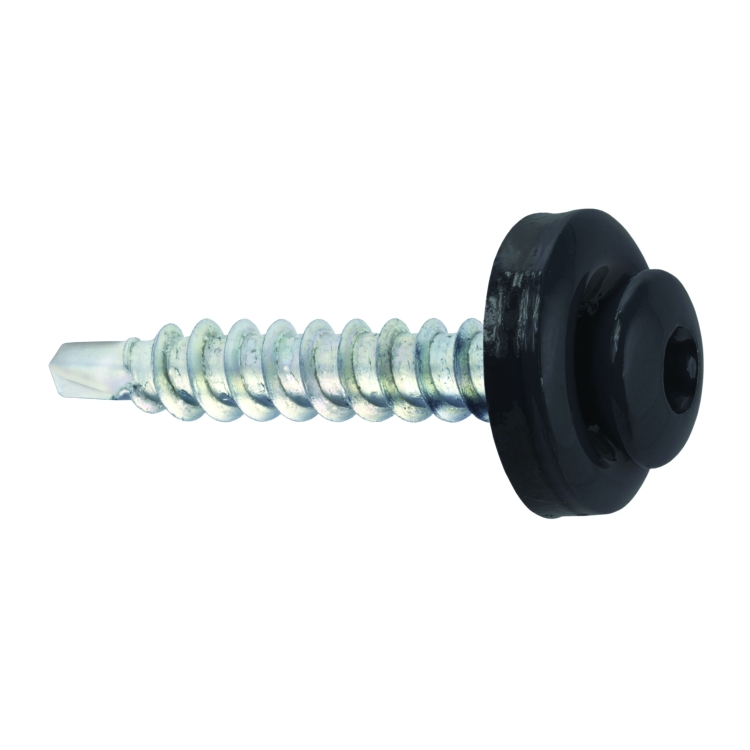 Samovrtný šroub plech–dřevo 4,8x35 mm, RAL 7016, 250 ks