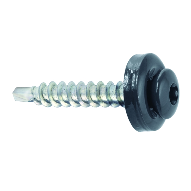 Samovrtný šroub plech–dřevo 4,8x35 mm, RAL 7024, 250 ks