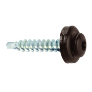 Samovrtný šroub plech–dřevo 4,8x35 mm, RAL 8017, 250 ks