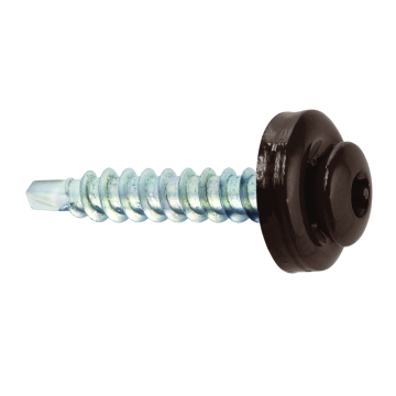Samovrtný šroub plech–dřevo 4,8x35 mm, RAL 8017, 250 ks