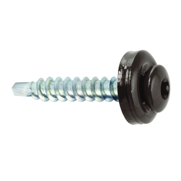 Samovrtný šroub plech–dřevo 4,8x35 mm, RAL 8019, 250 ks