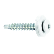 Samovrtný šroub plech–dřevo 4,8x35 mm, RAL 9003, 250 ks