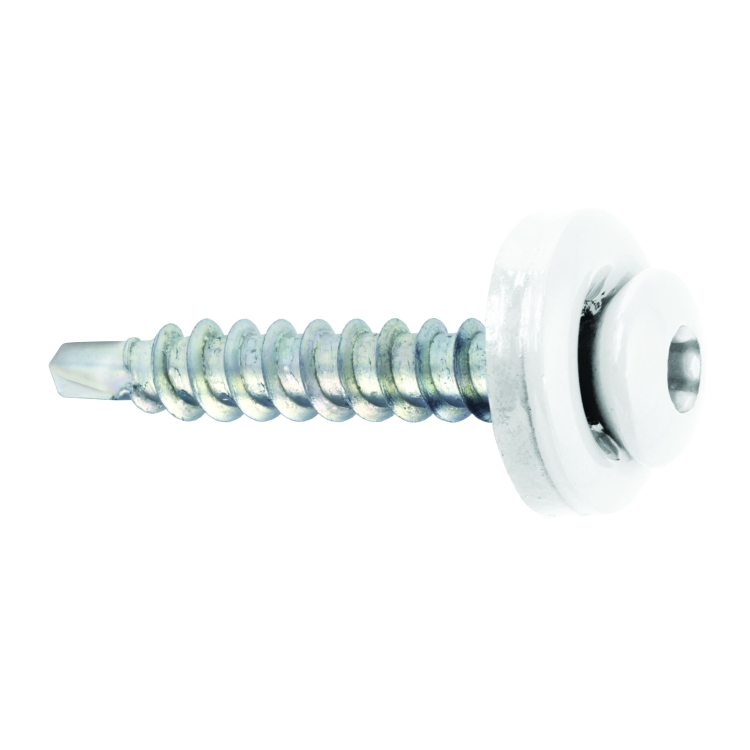 Samovrtný šroub plech–dřevo 4,8x35 mm, RAL 9003, 250 ks