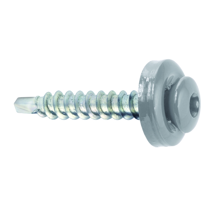 Samovrtný šroub plech–dřevo 4,8x35 mm, RAL 9006, 250 ks