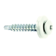Samovrtný šroub plech–dřevo 4,8x35 mm, RAL 9010, 250 ks