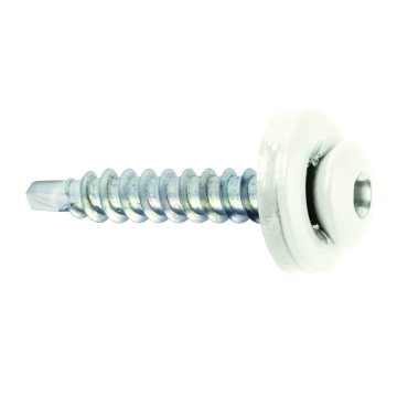 Samovrtný šroub plech–dřevo 4,8x35 mm, RAL 9010, 250 ks