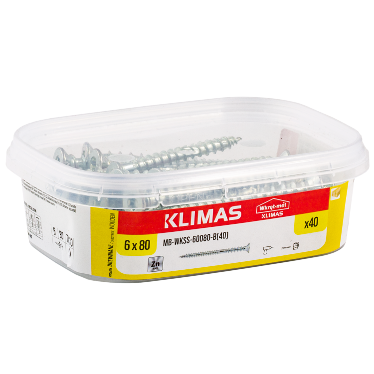 Šroub distanční TX 6x80 mm, 6× 40 ks