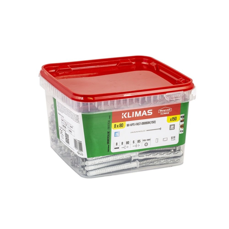 Hmoždinka rámová se šroubem zápustná 8x80 mm, 1× 150 ks WI-KPS-FAST-08080K(150)