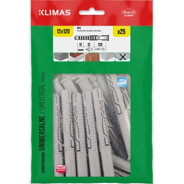 Hmoždinka rámová bez vrutu 12x120 mm, 10× 25 ks
