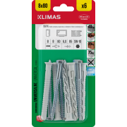 Hmoždinka rámová s vrutem 8x80 mm, 9× 6 ks blistr BKPK-08080(X9)