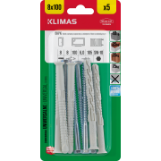 Hmoždinka rámová s vrutem 8x100 mm, 9× 5 ks blistr BKPK-08100(X9)