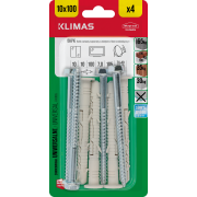 Hmoždinka rámová s vrutem 10x100 mm, 9× 4 ks blistr BKPK-10100(X9)