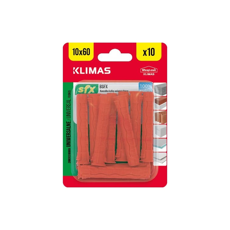 Hmoždinka uzlovací 10x60 mm, 10× 10 ks blistr