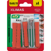 Hmoždinka uzlovací 10x60/70 mm, 10× 4 ks blistr BSFXP-10060070(X10)