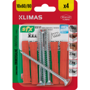 Hmoždinka uzlovací 10x60/80 mm, 10× 4 ks blistr BSFXP-10060080(X10)