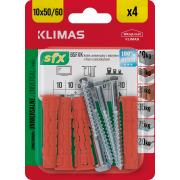 Hmoždinka uzlovací 10x50/60 mm, 10× 4 ks blistr BSFXK-10050060(X10)