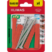 Hmoždinka uzlovací 10x60/80 mm, 10× 4 ks blistr BSFXK-10060080(X10)