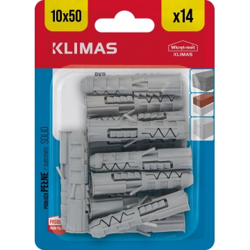 Hmoždinka univerzální bez vrutu 10x50 mm, 10× 14 ks blistr