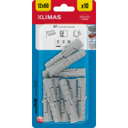 Hmoždinka univerzální bez vrutu 12x60 mm, 9× 10 ks blistr