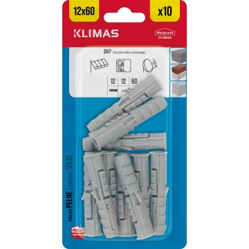 Hmoždinka univerzální bez vrutu 12x60 mm, 9× 10 ks blistr