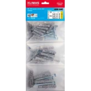 Hmoždinka univerzální s vrutem 6x30/8x40/10x50 mm, 1 sáček (16+8+4ks/sáček)