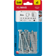 Hmoždinka rozpěrná s vrutem 6HR 12x60/8x60 mm, 9× 5 ks blistr