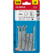 Hmoždinka rozpěrná s vrutem 6HR 12x60/8x80 mm, 9× 4 ks blistr