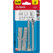 Hmoždinka rozpěrná s vrutem 6HR 14x80/10x100 mm, 9× 2 ks blistr