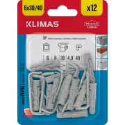 Hmoždinka univerzální s rovným nebo kruhovým hákem 6 mm, 10× 12 ks blistr BP-06(X10)